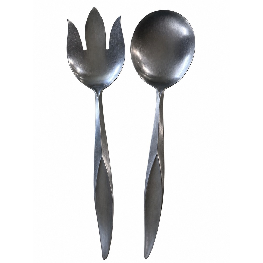 Vintage NASCO Flamingo Japan Stainless Salad Serving Large Fork Spoon MCM Set